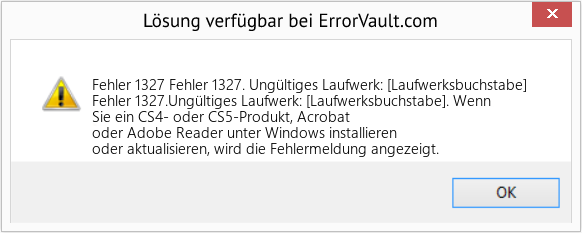 Fix Fehler 1327. Ungültiges Laufwerk: [Laufwerksbuchstabe] (Error Fehler 1327)