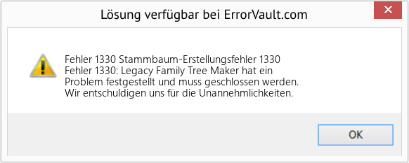 Fix Stammbaum-Erstellungsfehler 1330 (Error Fehler 1330)