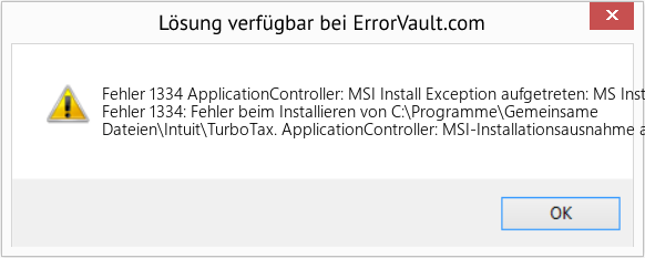 Fix ApplicationController: MSI Install Exception aufgetreten: MS Installer error 1334 (Error Fehler 1334)