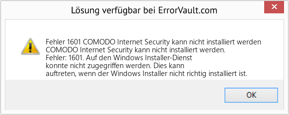 Fix COMODO Internet Security kann nicht installiert werden (Error Fehler 1601)