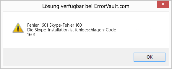 Fix Skype-Fehler 1601 (Error Fehler 1601)