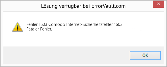 Fix Comodo Internet-Sicherheitsfehler 1603 (Error Fehler 1603)