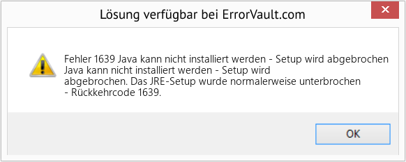 Fix Java kann nicht installiert werden - Setup wird abgebrochen (Error Fehler 1639)