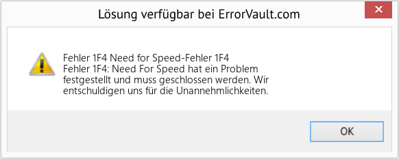 Fix Need for Speed-Fehler 1F4 (Error Fehler 1F4)