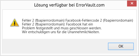 Download Error <?php echo $number; ?> (Facebook-Fehlercode 2 (Fbapierrordomain)) Repair Tool Fix Facebook-Fehlercode 2 (Fbapierrordomain) (Error Fehler 2 (fbapierrordomain))