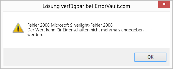 Fix Microsoft Silverlight-Fehler 2008 (Error Fehler 2008)