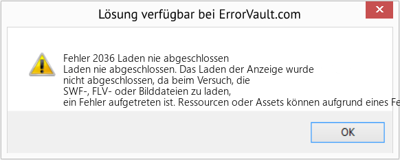 Fix Laden nie abgeschlossen (Error Fehler 2036)