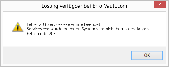 Fix Services.exe wurde beendet (Error Fehler 203)