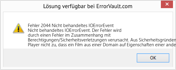 Fix Nicht behandeltes IOErrorEvent (Error Fehler 2044)