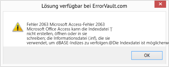 Fix Microsoft Access-Fehler 2063 (Error Fehler 2063)