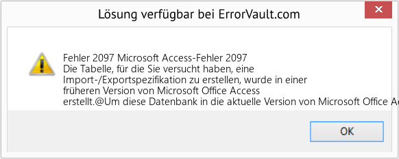 Fix Microsoft Access-Fehler 2097 (Error Fehler 2097)