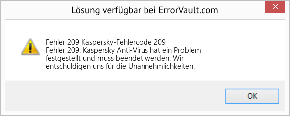 Fix Kaspersky-Fehlercode 209 (Error Fehler 209)