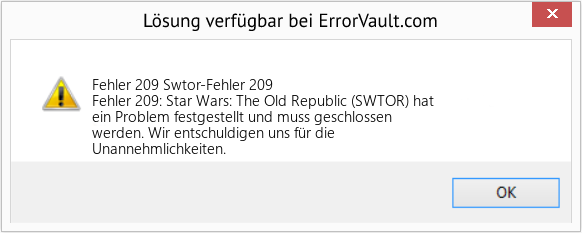 Fix Swtor-Fehler 209 (Error Fehler 209)