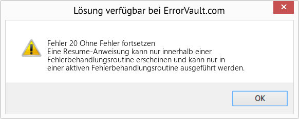 Fix Ohne Fehler fortsetzen (Error Fehler 20)