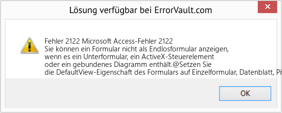 Fix Microsoft Access-Fehler 2122 (Error Fehler 2122)