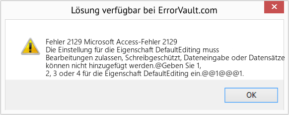 Fix Microsoft Access-Fehler 2129 (Error Fehler 2129)