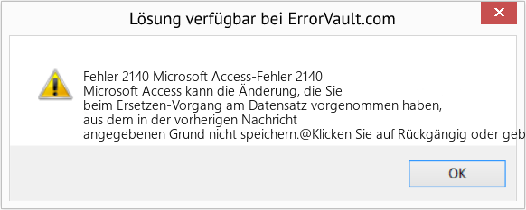Fix Microsoft Access-Fehler 2140 (Error Fehler 2140)