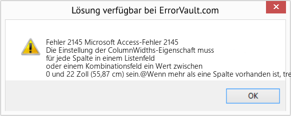 Fix Microsoft Access-Fehler 2145 (Error Fehler 2145)