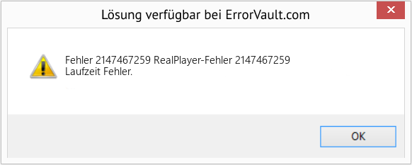 Fix RealPlayer-Fehler 2147467259 (Error Fehler 2147467259)