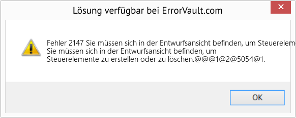 Download Error <?php echo $number; ?> (Sie müssen sich in der Entwurfsansicht befinden, um Steuerelemente erstellen oder löschen zu können) Repair Tool Fix Sie müssen sich in der Entwurfsansicht befinden, um Steuerelemente erstellen oder löschen zu können (Error Fehler 2147)