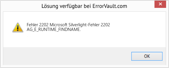 Fix Microsoft Silverlight-Fehler 2202 (Error Fehler 2202)