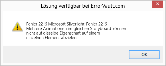 Fix Microsoft Silverlight-Fehler 2216 (Error Fehler 2216)
