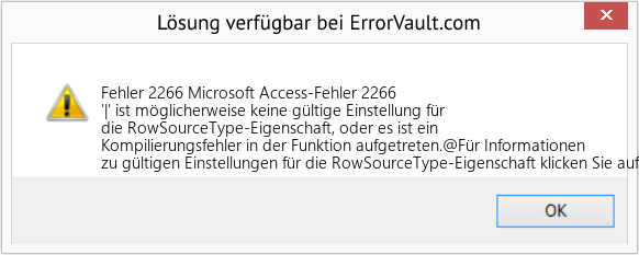 Fix Microsoft Access-Fehler 2266 (Error Fehler 2266)