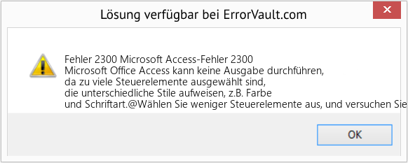 Fix Microsoft Access-Fehler 2300 (Error Fehler 2300)