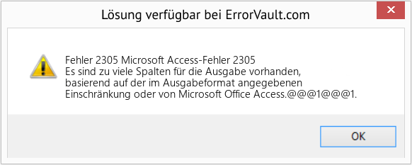 Fix Microsoft Access-Fehler 2305 (Error Fehler 2305)