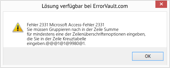 Fix Microsoft Access-Fehler 2331 (Error Fehler 2331)