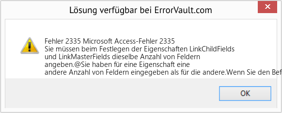 Fix Microsoft Access-Fehler 2335 (Error Fehler 2335)