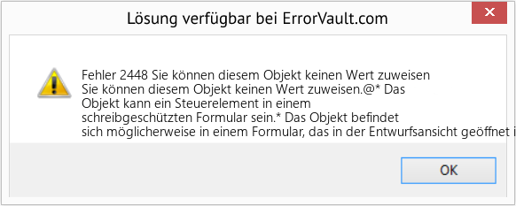 Download Error <?php echo $number; ?> (Sie können diesem Objekt keinen Wert zuweisen) Repair Tool Fix Sie können diesem Objekt keinen Wert zuweisen (Error Fehler 2448)