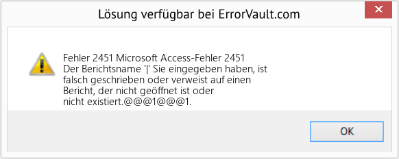 Fix Microsoft Access-Fehler 2451 (Error Fehler 2451)