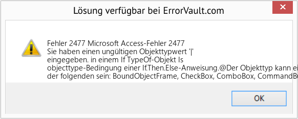 Fix Microsoft Access-Fehler 2477 (Error Fehler 2477)
