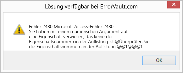 Fix Microsoft Access-Fehler 2480 (Error Fehler 2480)
