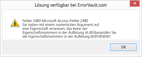 Download Error <?php echo $number; ?> (Microsoft Access-Fehler 2480) Repair Tool Fix Microsoft Access-Fehler 2480 (Error Fehler 2480)