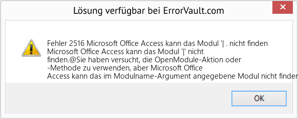 Download Error <?php echo $number; ?> (Microsoft Office Access kann das Modul '| . nicht finden) Repair Tool Fix Microsoft Office Access kann das Modul '| . nicht finden (Error Fehler 2516)