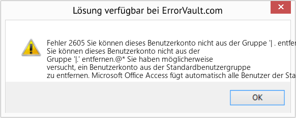 Download Error <?php echo $number; ?> (Sie können dieses Benutzerkonto nicht aus der Gruppe '| . entfernen) Repair Tool Fix Sie können dieses Benutzerkonto nicht aus der Gruppe '| . entfernen (Error Fehler 2605)