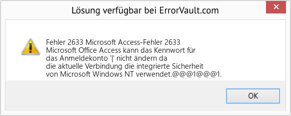 Fix Microsoft Access-Fehler 2633 (Error Fehler 2633)
