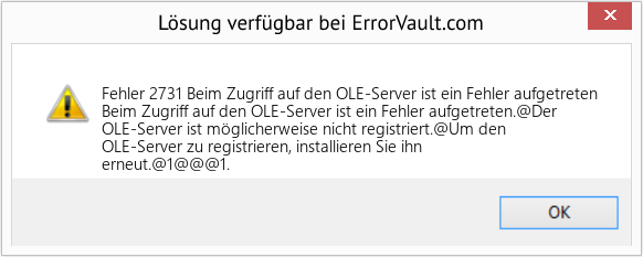 Fix Beim Zugriff auf den OLE-Server ist ein Fehler aufgetreten (Error Fehler 2731)