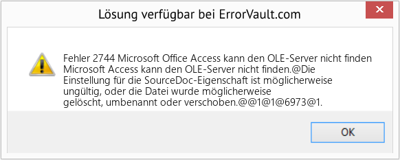 Fix Microsoft Office Access kann den OLE-Server nicht finden (Error Fehler 2744)