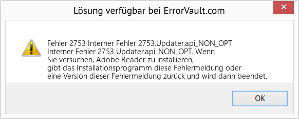 Download Error <?php echo $number; ?> (Interner Fehler 2753.Updater.api_NON_OPT) Repair Tool Fix Interner Fehler 2753.Updater.api_NON_OPT (Error Fehler 2753)