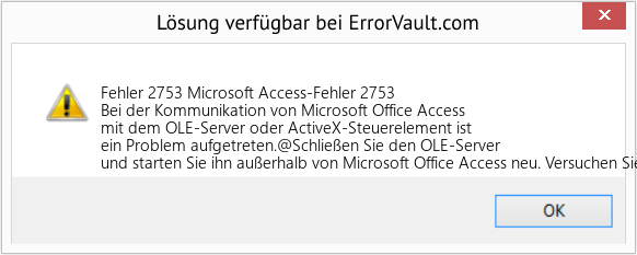 Fix Microsoft Access-Fehler 2753 (Error Fehler 2753)