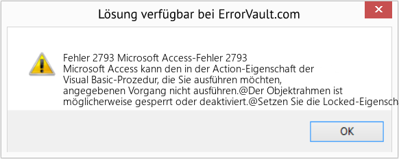 Fix Microsoft Access-Fehler 2793 (Error Fehler 2793)