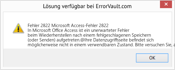 Download Error <?php echo $number; ?> (Microsoft Access-Fehler 2822) Repair Tool Fix Microsoft Access-Fehler 2822 (Error Fehler 2822)