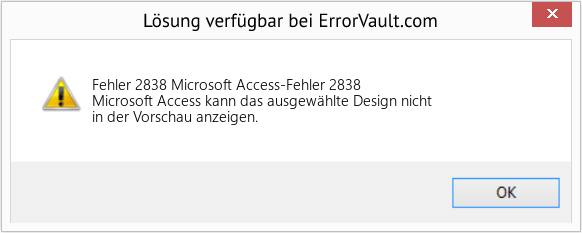 Fix Microsoft Access-Fehler 2838 (Error Fehler 2838)