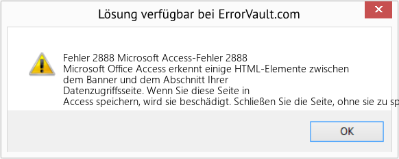 Fix Microsoft Access-Fehler 2888 (Error Fehler 2888)