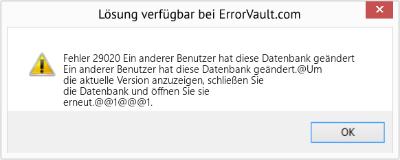 Download Error <?php echo $number; ?> (Ein anderer Benutzer hat diese Datenbank geändert) Repair Tool Fix Ein anderer Benutzer hat diese Datenbank geändert (Error Fehler 29020)
