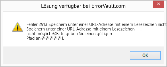 Fix Speichern unter einer URL-Adresse mit einem Lesezeichen nicht möglich (Error Fehler 2913)