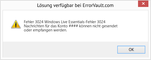 Fix Windows Live Essentials-Fehler 3024 (Error Fehler 3024)